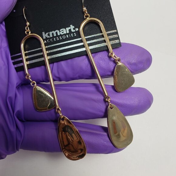 Elegant Gold Double Drop Dangle Earrings – Women’s Stylish Statement Jewelry - Picture 9 of 9